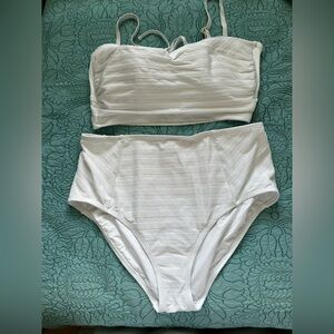 La Blanca White Textured Bikini Set